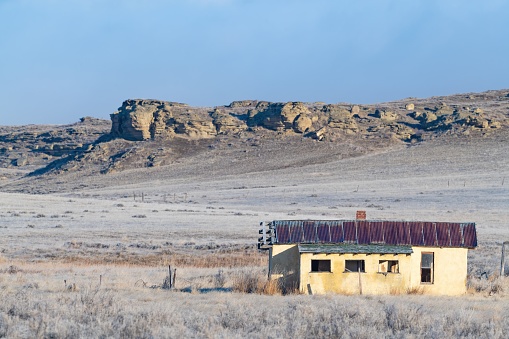 Broken down ranch house in western USA