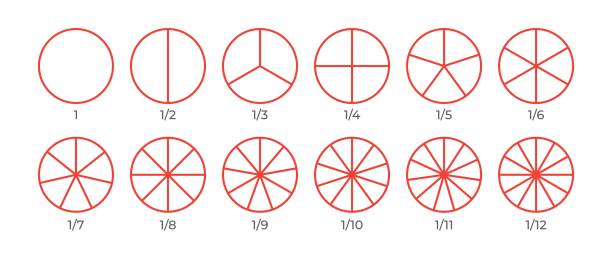 illustrazioni stock, clip art, cartoni animati e icone di tendenza di grafico a torta - 5 to 12