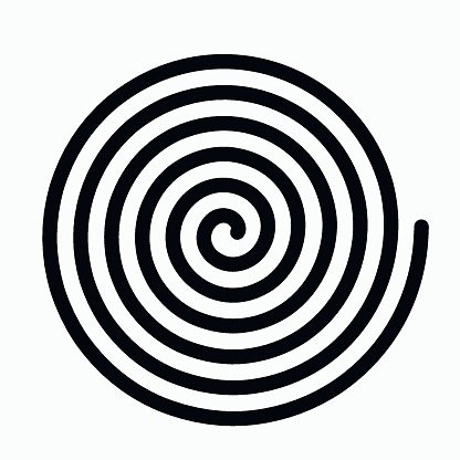 psychedelic figure of a spiral, circulation. flat vector illustration isolated