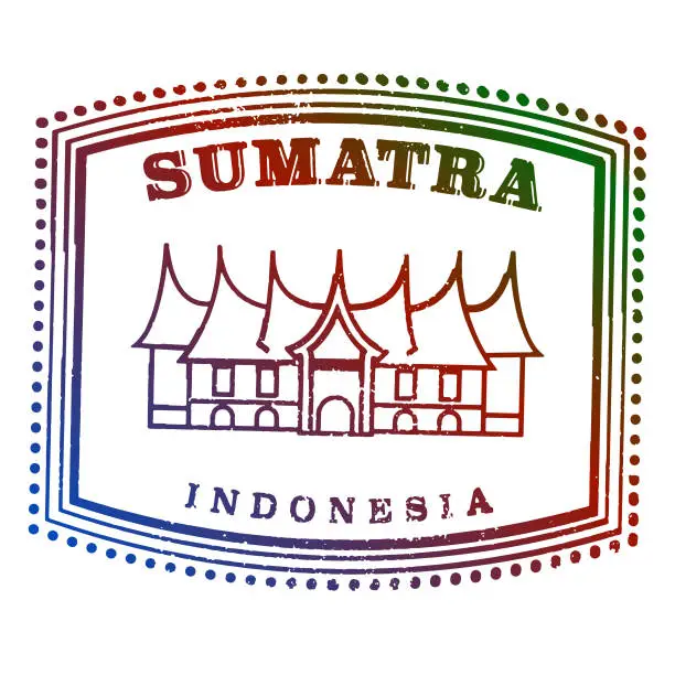 Vector illustration of Sumatra Indonesia Travel Stamp