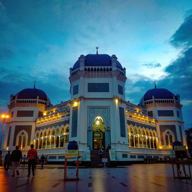 istock Muslim mosque at dusk prayer 1297536529