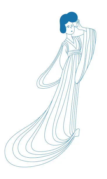 Vector illustration of Lady of the Tang Dynasty