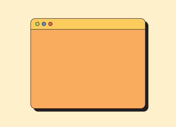ilustraciones, imágenes clip art, dibujos animados e iconos de stock de elemento de diseño minimalista del navegador de internet - navegador