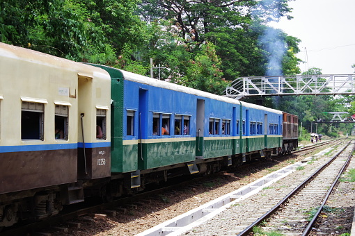 Regular train on the Yangon Circular Railway