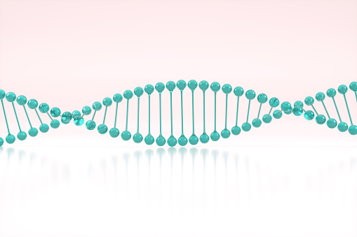 3D Rendering of Molecule DNA Helix, Molecular Structure.