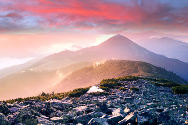 istock tent over misty valley Gorgan Carpathians 1297550856