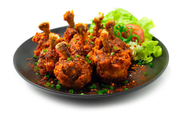 Chicken Lollipop Spicy Mala Sichuan pepper Flavor Suace Chinese style stock photo