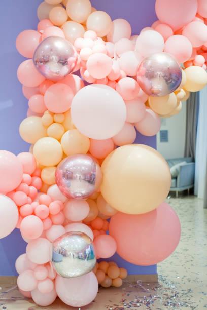 istock Colorful balloons wall decoration 1297558056