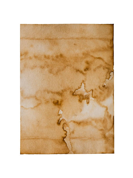 istock Brown paper blank texture crumpled dark border. Isolated on white background. 1297559363