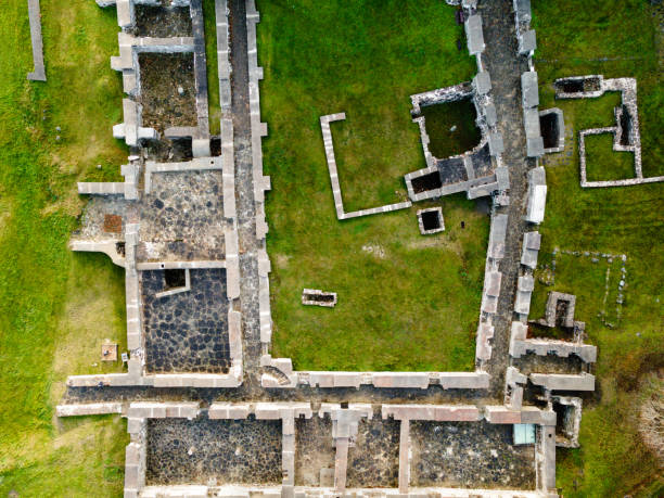 blick von oben auf die antiken klosterruinen - estonia tallinn old ruin ruined stock-fotos und bilder