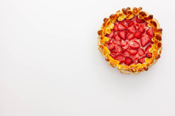 istock Beautiful strawberry pie on a plate with a spatula 1297570126