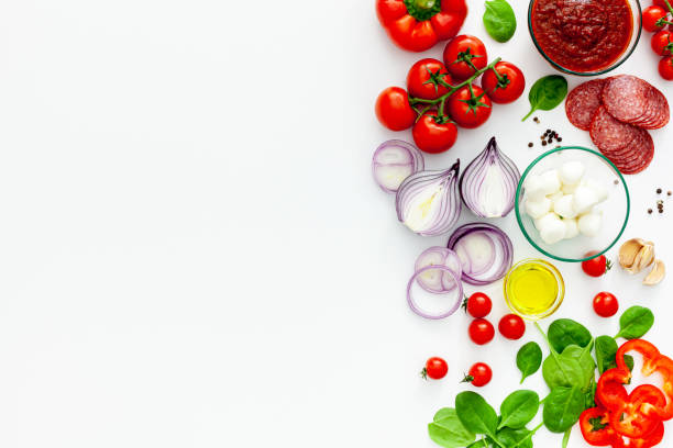 istock Italian pizza preparation and ingredients 1297570745