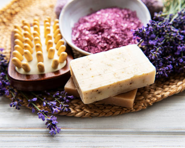 istock Natural organic SPA cosmetic with lavender. 1297570812