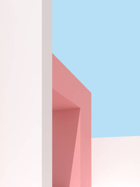 istock 3D illustration of abstract architecture background, Minimal architectural poster. 1297571834