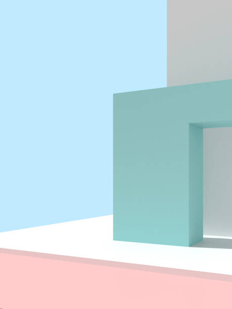 istock 3D illustration of abstract architecture background, Minimal architectural poster. 1297571835