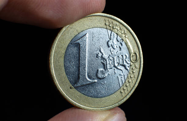 istock One euro close up photo. Macro coins. 1297572318