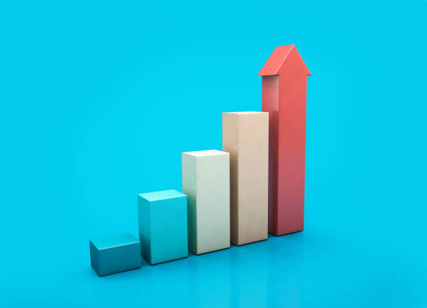 istock Ascending graph for growth success. business and finance 1297574617