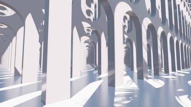 istock Abstract Pastel Color Geometry Tunnel 1297579534