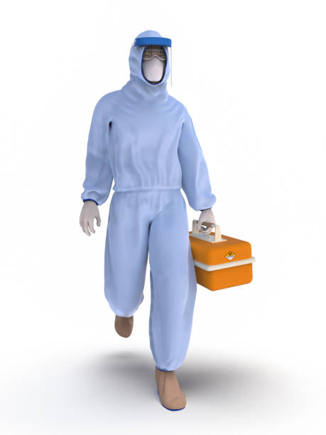 istock Doctor in a biological protection suit 1297583464