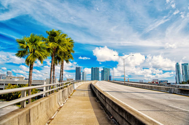 Aerial view of highway in Miami, Florida
