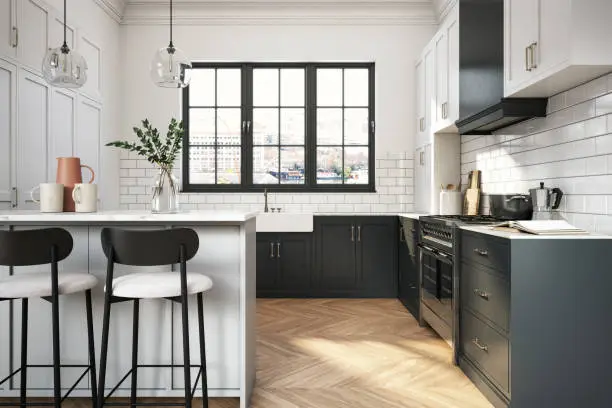 Photo of Modern elegant kitchen stock photo