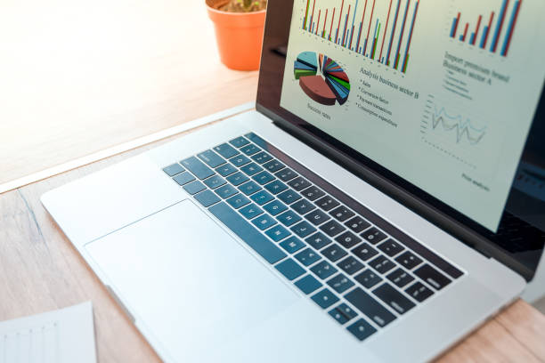 istock close up. financial chart on the laptop screen 1297586300