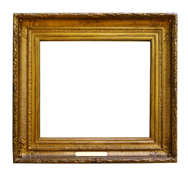 istock Picture wooden ornate frame for design on white isolated background 1297588171