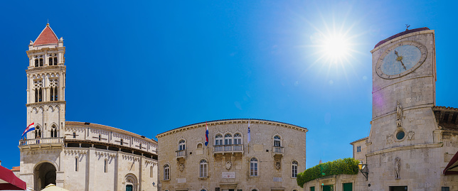 Trogir town with historic buildings in background, Dalmatia, Croatia