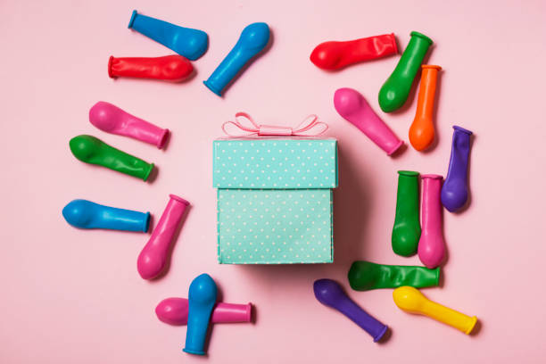 istock Birthday holiday concept Gift pastel background. close up 1297590617