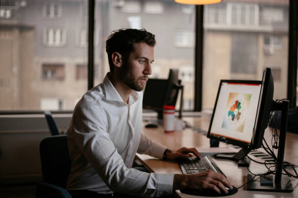 istock Businessman making businessplan. 1297593354