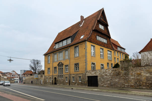 Hildesheim, Germany - jan 17th 2021: Streets of Hildesheim in Northern Germany are practically empty due to coronavirus lockdown.