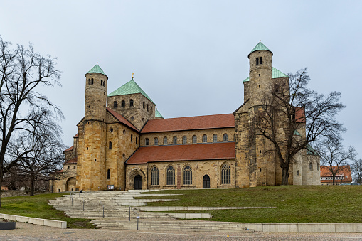 Hildesheim, Germany - jan 17th 2021: St. Michaelis church in Hildesheim is named a UNESCO World Heritage site.