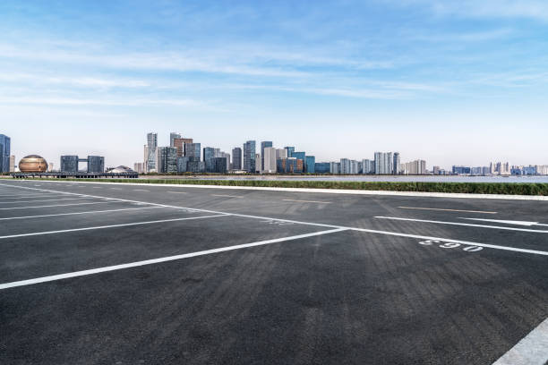istock Urban road and financial district architectural landscape 1297597989