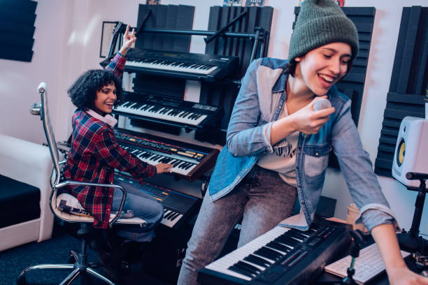 istock Girls making a new song and enjoying the creative process 1297599147