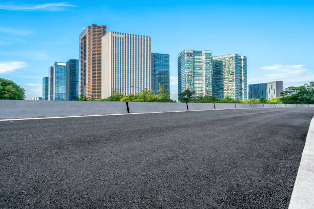 istock Highway and financial district architectural landscape 1297599541