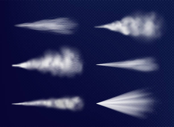 ilustraciones, imágenes clip art, dibujos animados e iconos de stock de vapor transparente. diseño químico agua spray cosméticos decentes conjunto vectorial - splash