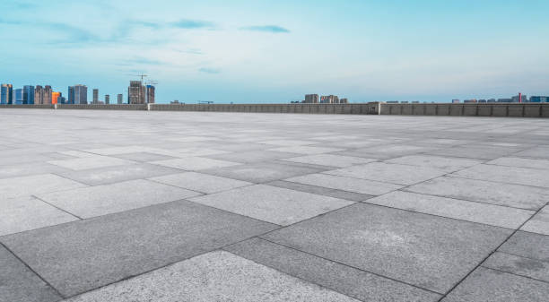 istock Floor tile ground and city building skyline 1297602431