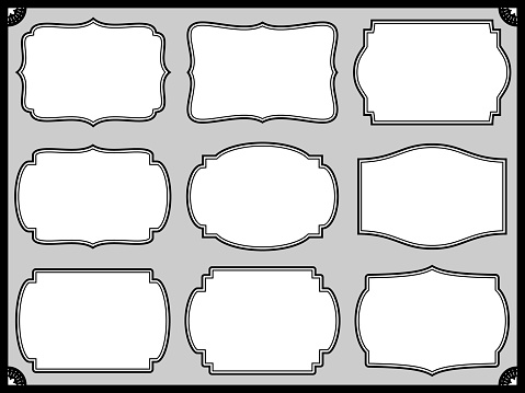 Frame design set with various classic shapes