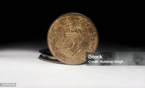 Close Up Of Old Ancient Coin Of George Vi King Emperor Stock Photo - Download Image Now