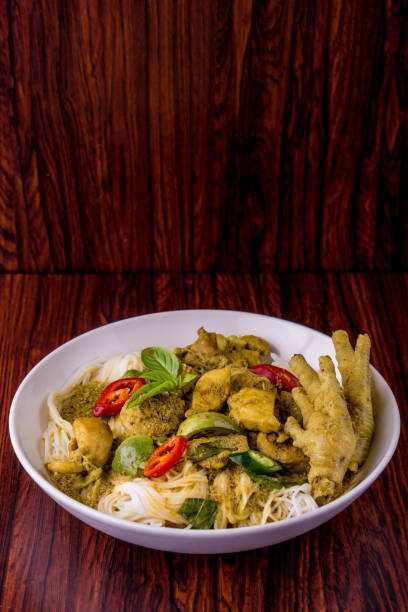 istock Rice Noodles with Chicken green curry 1297620776