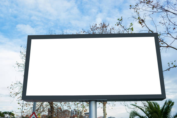 istock billboard blank mockup and template empty frame for logo or text on exterior street advertising poster screen city background, modern flat style, outdoor banner advertisement 1297623006