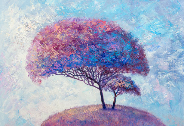istock Oil painting landscape. Colorful autumn trees. Abstract style. 1297624643