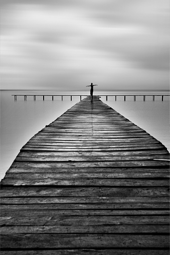 typical wooden jetty in germany - photo