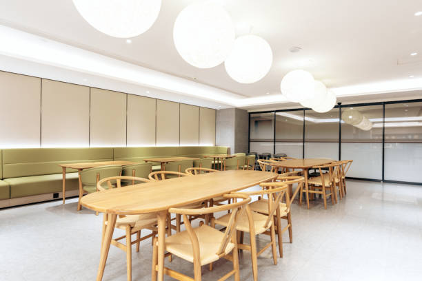 istock Yellow chairs and tables in a comfortable and tidy space 1297626932