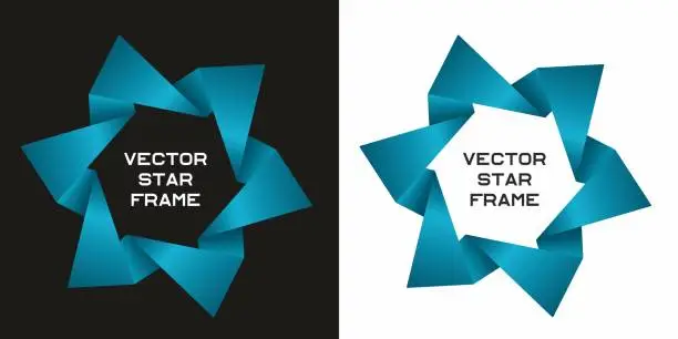 Vector illustration of Abstract vector graphic geometric colorful hexagon star frame.