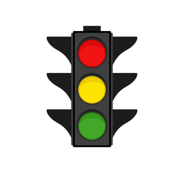 illustrazioni stock, clip art, cartoni animati e icone di tendenza di semaforo su sfondo bianco, illustrazione vettoriale - stoplight