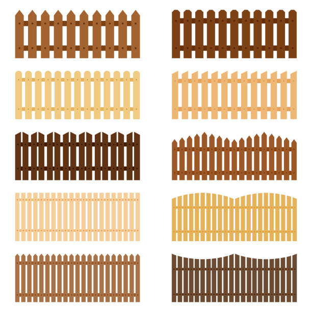 Set of fences, vector illustration Set of fences, vector illustration enclosure stock illustrations