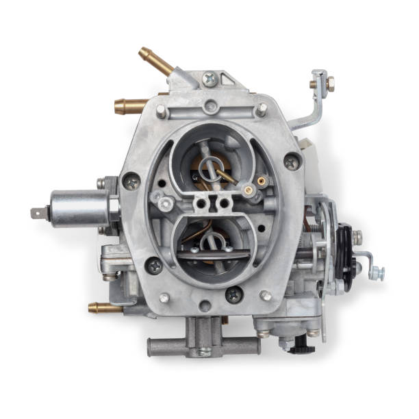 istock Top view of car carburetor for combustion engine isolated on white background. 1297632790