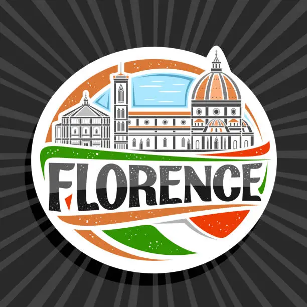 Vector illustration of Vector label for Florence