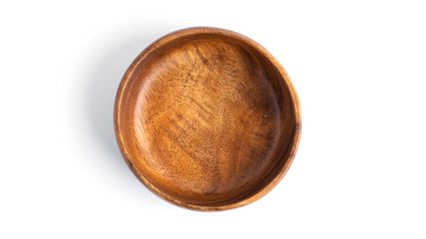 istock Empty wooden bowl isolated on a white background 1297634631